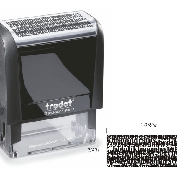 Identity Theft Protection Self Inking Stamp, Trodat ID Protection Stamp, Self Identity Protection Stamper, 10,000+ Impressions