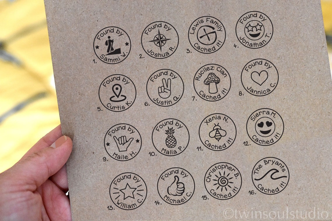 Geocaching Stamp Personalized Geocache Stamp Hand Stamp Etsy
