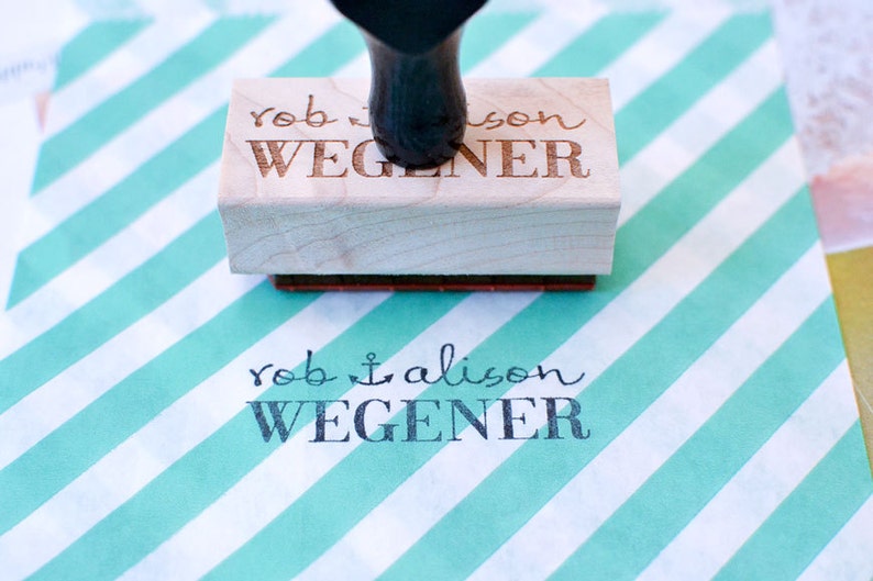Customized Personalized Name Anchor Rubber Stamp with Wood Handle