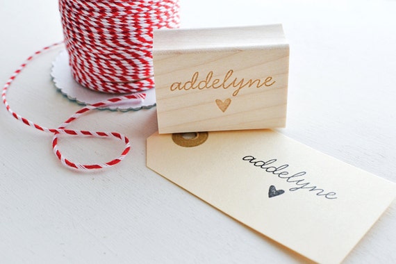 Name Rubber Stamp With Heart Customized Stamp Personalized Stamp