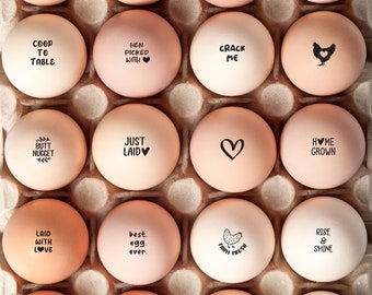 Mini Egg Stamp: Farm Fresh Rubber Stamp for Chicken Eggs, Half Inch Image