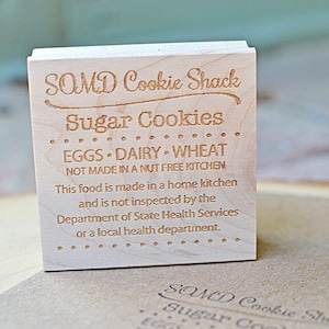 Cottage Law Label Stamp, Cottage Food Stamp, Ingredient Stamp, Food Label Stamp, Baker Stamp, Made in a Home Kitchen Stamp, Cookie Stamp image 8