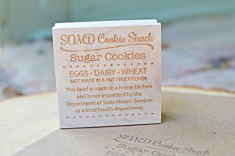 Cottage Law Label Stamp, Cottage Food Stamp, Ingredient Stamp, Food Label Stamp, Baker Stamp, Made in a Home Kitchen Stamp, Cookie Stamp image 8