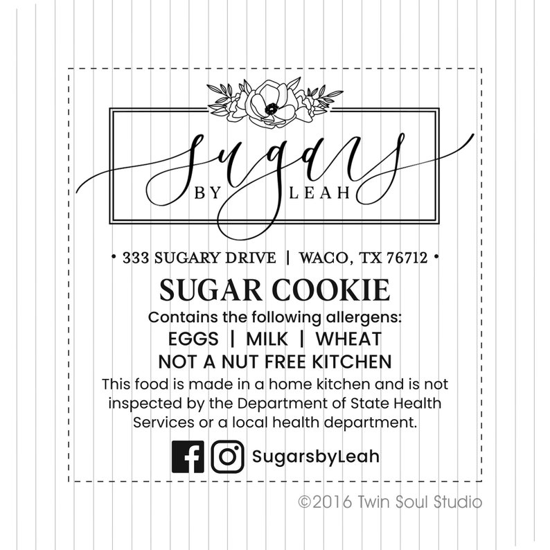 Cottage Food Label Ready to Print Image for Printing Labels Etsy Cottage Food Label Ready to Print Image for Printing Labels Etsy