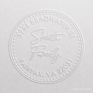Custom Round Address Embosser – Personalized Return Address Stamp – Wedding Gift | Monogram Embosser | Envelope Embosser | Housewarming Gift