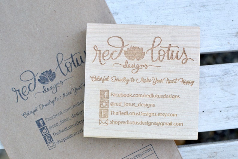 Logo Social Media Rubber Stamp Business Card Shop Small Etsy