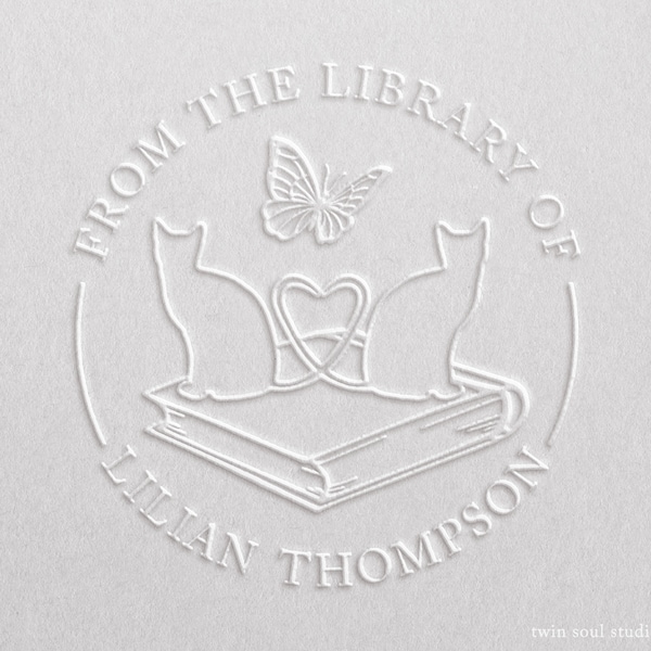 Custom Library Embosser Cat, Library Book Stamp, Personalized Book Embosser, Little Free Library, Book Lover Gift, Teacher Appreciation Gift