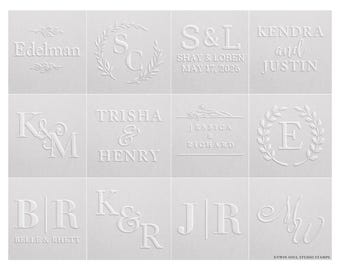Wedding Envelope Embosser Custom Name Embosser Personalized Initial Monogram Embosser Couples Names Logo Embossing Stamp Napkin Embosser