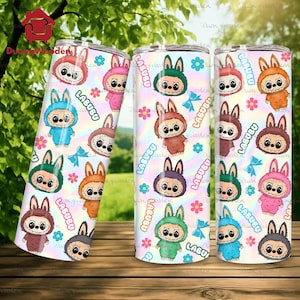 Funny Cartoon Character 20oz Skinny Tumbler Wrap PNG, Trending Cartoon Doll Characters Design, Perfect  Gift for Kids Tumbler Png