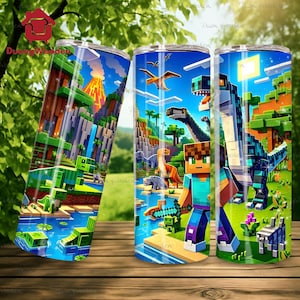 Trending Game 20 oz Skinny Tumbler Png, Game Characters Straight and Taper Tumbler Wrap, Cartoon Characters 20oz Tumbler Png