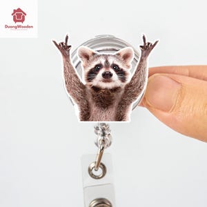 Funny raccoon Meme Badge Reel, Handmade, Nurse Badge / raccoon badge reel/Badge Clip for Nurses, Teachers, Office Staff, Nurse Accessories