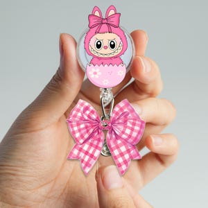 Cute Monster Badge Reel With Charm, Monster Badge Reel, Labobo Badge Reel, Nurse Badge Reel. Little Monsters Badge Reel, Big into Energy.