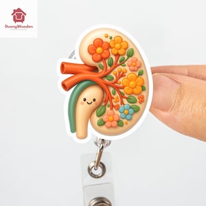 Kidney Badge Reel – Urology Badge Reel – Urine Badge – Urology Nurse Badge Reel – Rose Gold Badge – RN Badge – Anatomy Badge