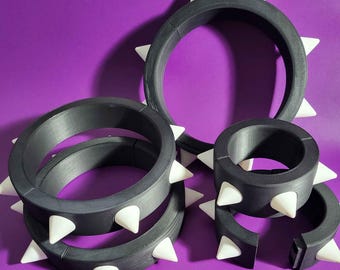 Magnetic Spiked Bowser Cuffs | Cosplay Fashion | Bowsette Susie Chun-Li & Koopalings | Goth Accessories