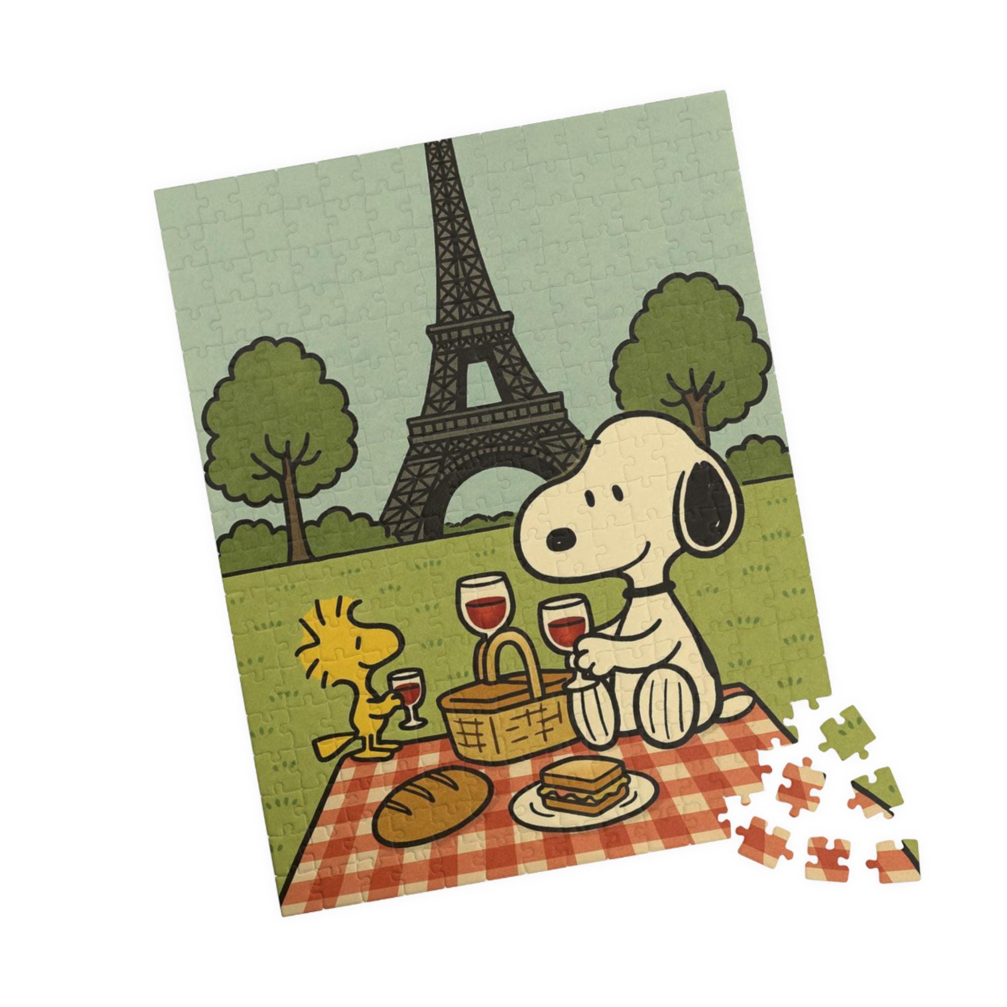 Snoopy Picnic in Paris Puzzle. 110, 252, 520 Piece Puzzle. Charlie