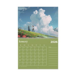 2026 Wall Calendar, Cute  Calendar, Desk Planner, Anime, Gift for Kids & Adults, Monthly Planner. 2025. Ghibli