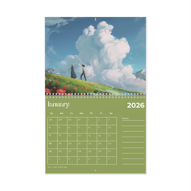 2026 Wall Calendar, Cute  Calendar, Desk Planner, Anime, Gift for Kids & Adults, Monthly Planner. 2025. Ghibli