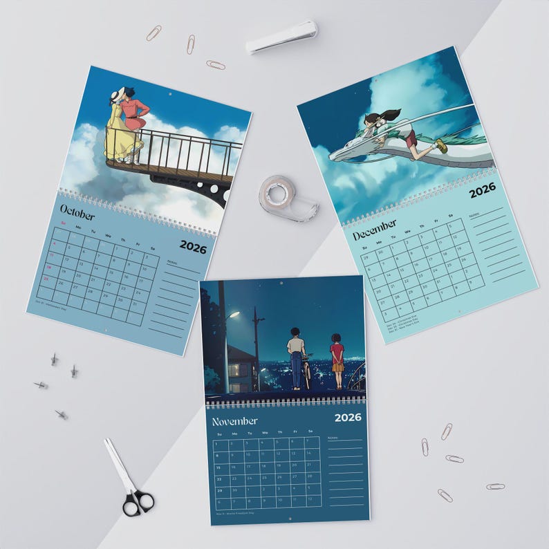2026 Wall Calendar, Cute  Calendar, Desk Planner, Anime, Gift for Kids & Adults, Monthly Planner. 2025.