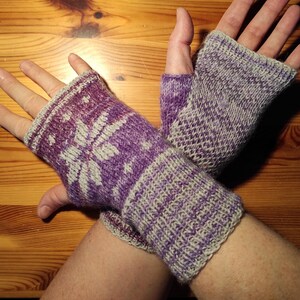 Hand-knitted cuffs for women size 7-8