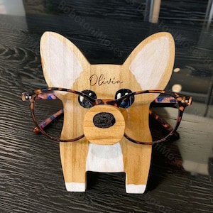 Personalized Custom Engraved Animal Glasses Frame,Wooden Animal Glasses Holder,Cute Home Office Decor,Desk Organizer,Gift For Animal Lovers