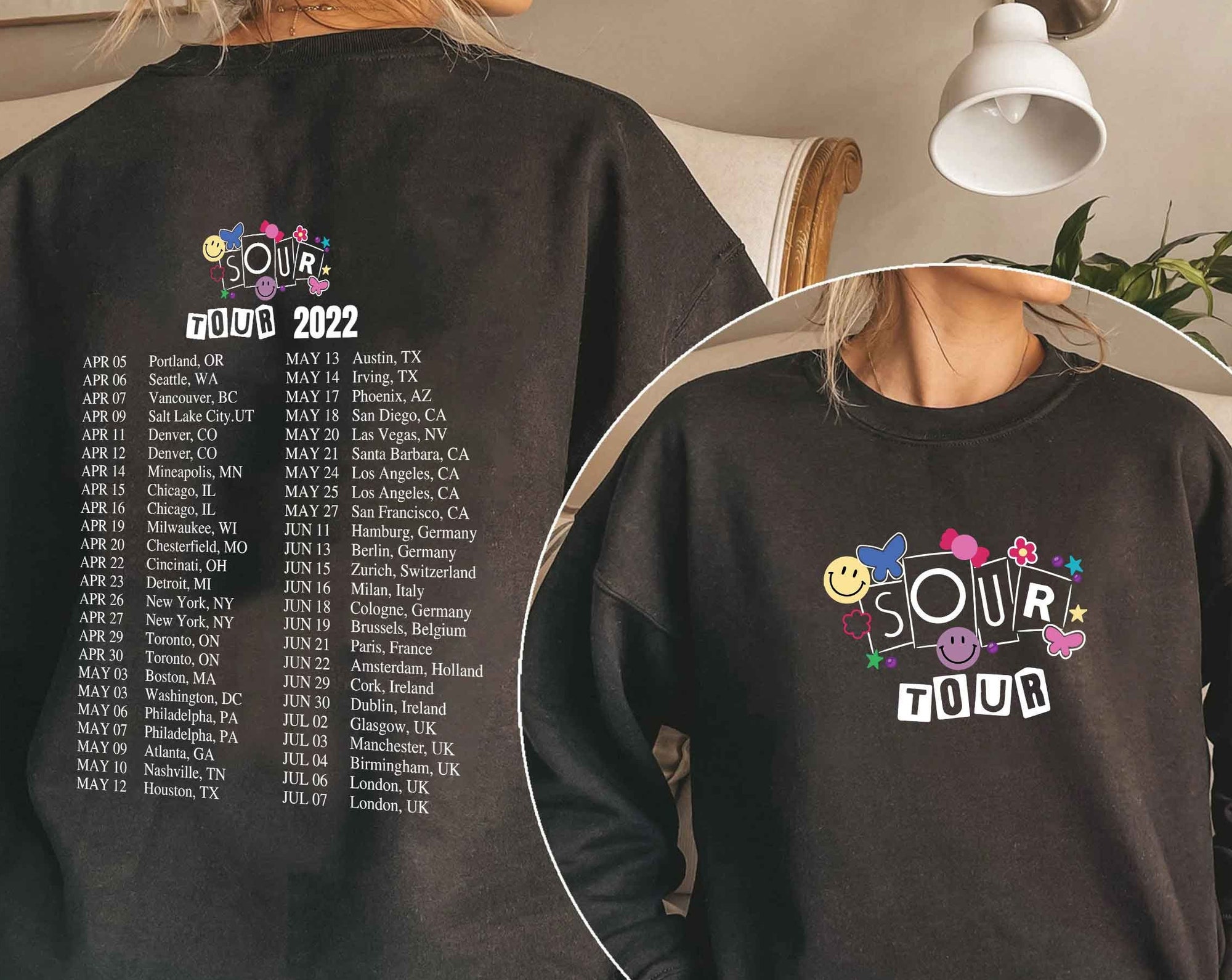 Discover Olivia Rodrigo Sour Tour 2022 Cool zweiseitig  Pullover