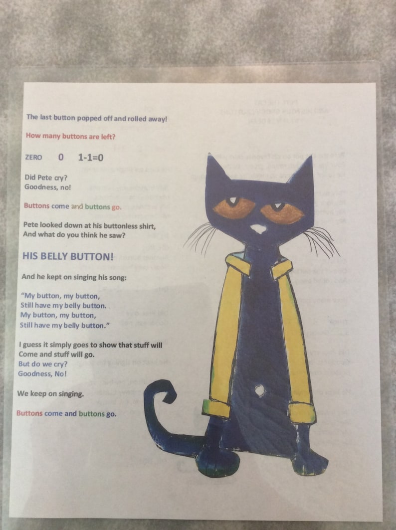 Pete the Cat and His Four Groovy Buttons by Eric Litwin /& James Dean Felt Story