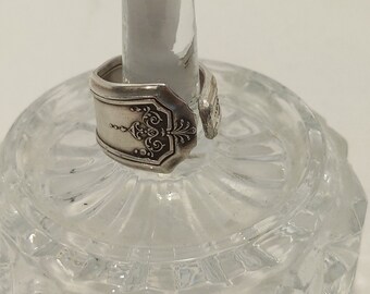 Vintage Handmade Silver Plated Flatware Jewelry Spoon Ring Size 6