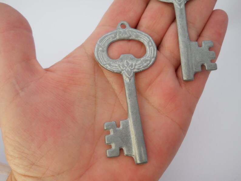 Extra Large Silver Metal Keys Ornate Gigantic Key Statement Etsy