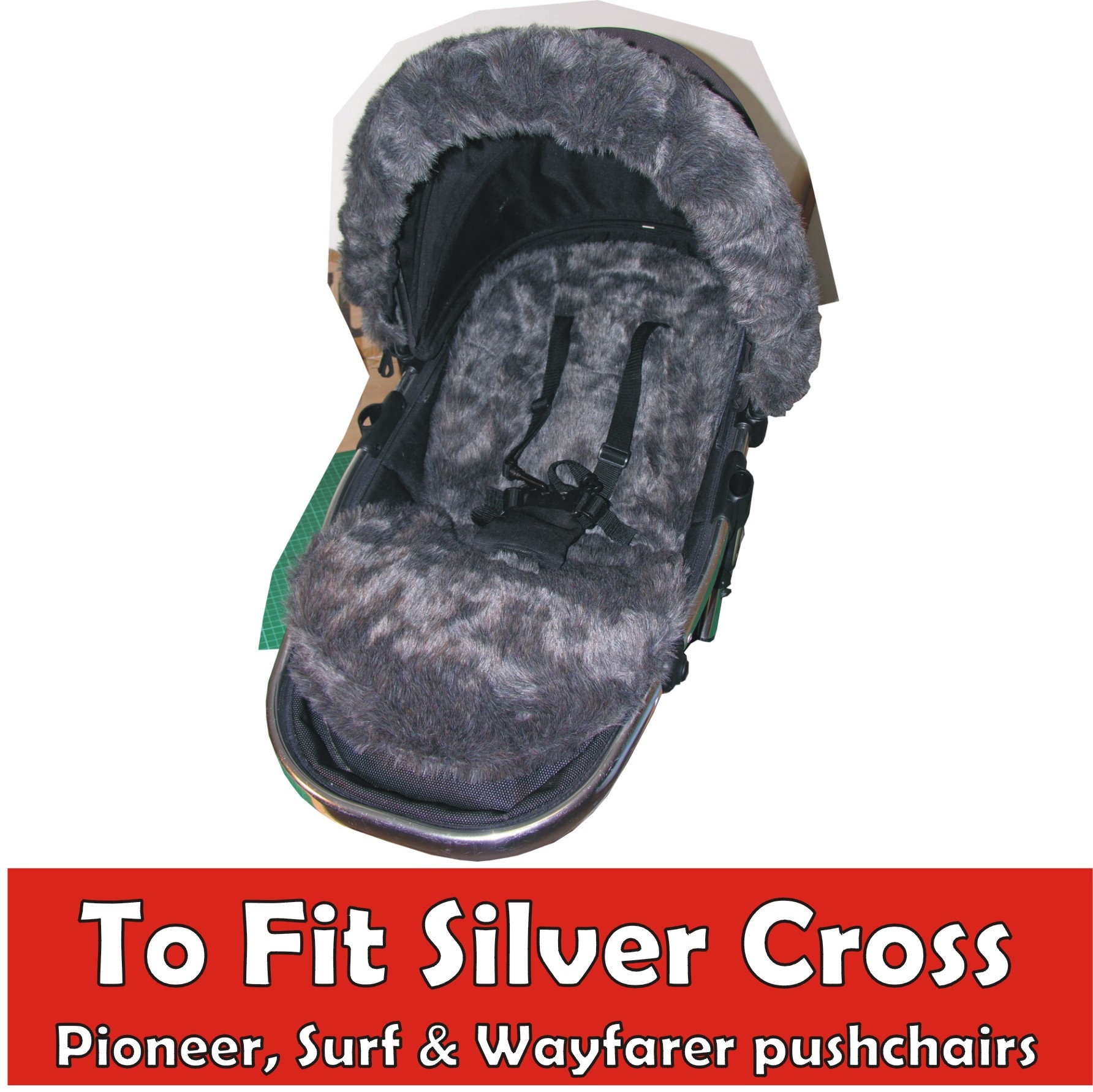 Sheepskin Footmuff For Silver Cross Wayfarer Silvercross Pushchair Liner UK - Main Image