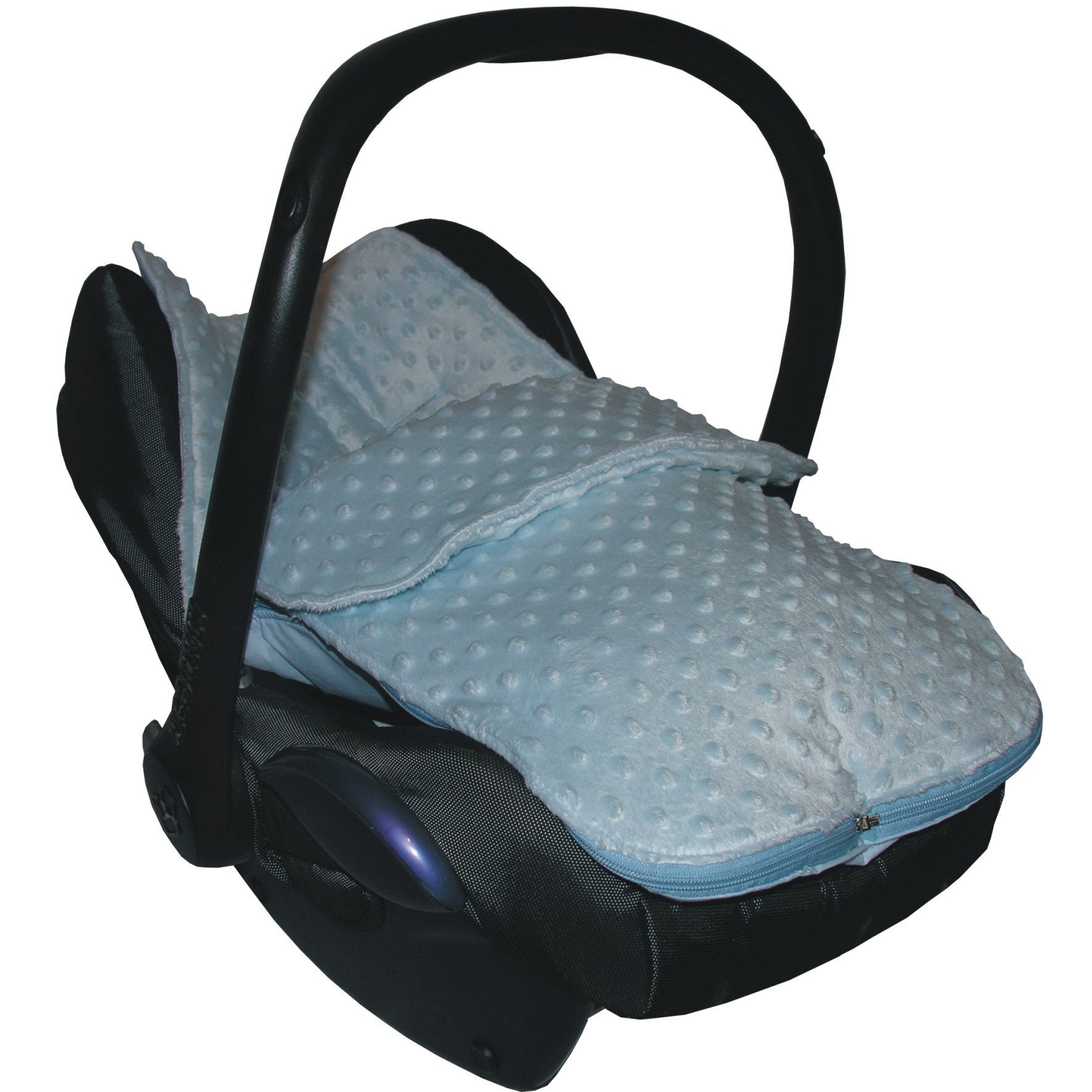 Blue Cuddlesoft Dimple Fleece Car Seat Footmuff Group Hand