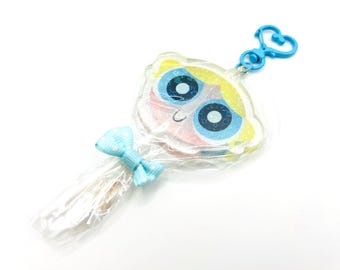 The Powerpuff Girls - Powerpop Bubbles - Acrylic Lollipop Keychain Charm