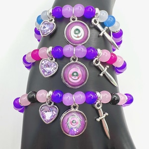 Master Detective Archives: Rain Code - Makoto Kagutsuchi - Braccialetto con ciondolo in vetro ispirato ai personaggi