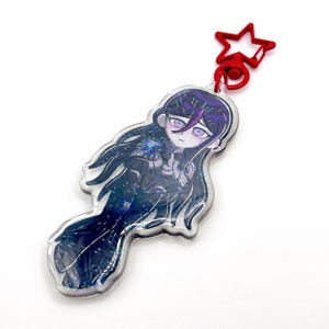 The Hundred Line: Last Defense Academy - &#39;Squad Six Commander&#39; and Nigou - Double Sided Acrylic Keychain Charm