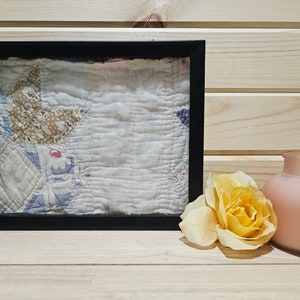 Early 1900s Vintage Framed Hand Sewn Quilt Square
