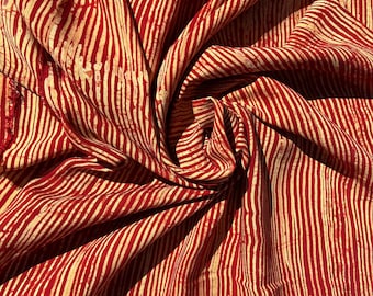 African Batik Wax Print Fabric: Hand-Painted Cotton Chiffon, 5 Yards