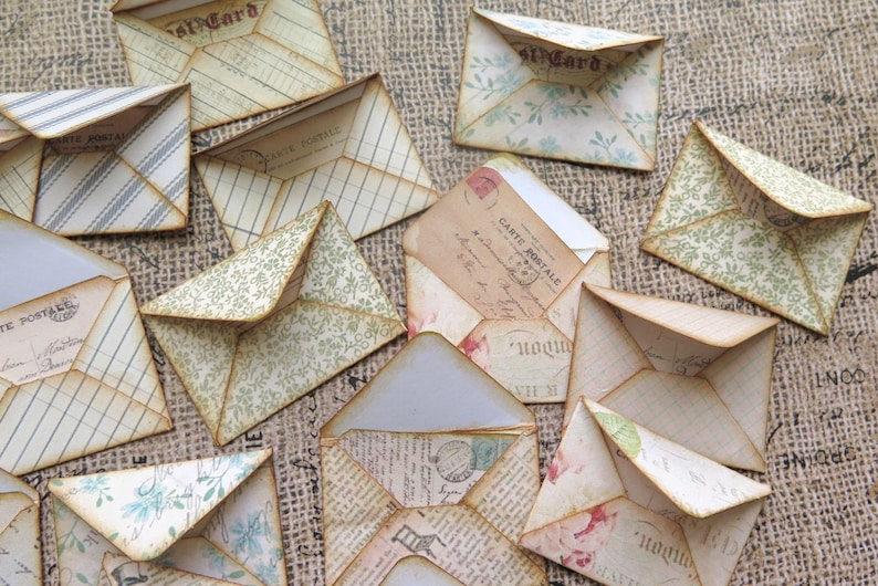 Mini Vintage Inspired Envelopes With Postcard Insert, Junk Journal ...