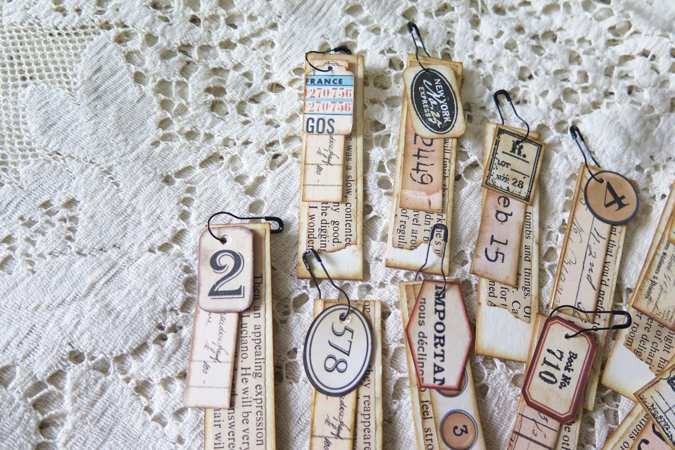 Junk Journal Tag Paper Dangle Charms Embellishments Vintage Inspired ...