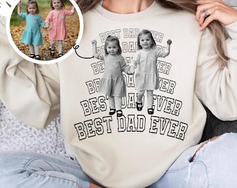 Custom Photo Dad Sweatshirt, Personalized Father's Day Gift, Kids Photo Crewneck