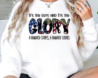 Patriotic Glory Sweatshirt, USA Flag American Pride Crewneck, Fourth of July Pullover