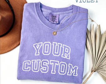 Custom Comfort Colors Tee | Personalized Script Text, Vintage Style