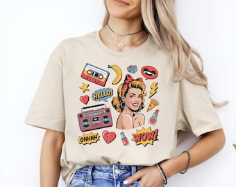 Pop Art Retro Girl Shirt | 90s Graphic Comfort Colors Tee