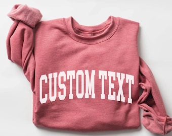 Personalized Varsity Arch Crewneck – Custom Text Graphic Sweatshirt
