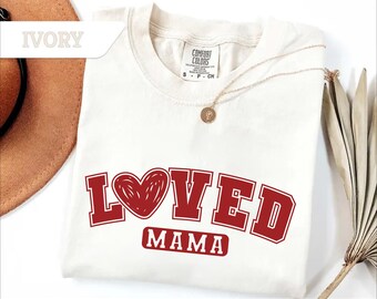 Loved Mama-sweater, mama shirt met ronde hals, moeder valentijnscadeau, moederschapskleding, gezellige mini-outfit, NaNa-trui