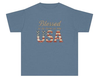 America 250 Blessed to be Born in the USA Kids Youth Tee