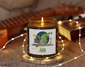 Alien Fart Duftkerze - Lustiges Geschenk- mit Kokosnuss-Apricot-Wachs 9 Unzen Zimt Chai Duft