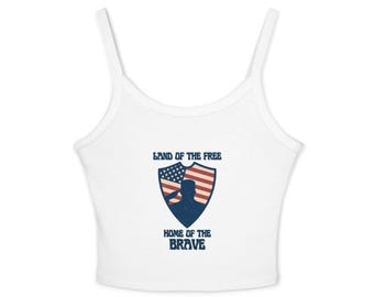 America 250 Home of the Brave Frauen Spaghetti Strap Tanktop