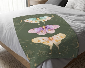 Luna Moth Velveteen Mikrofaser Plüsch Decke