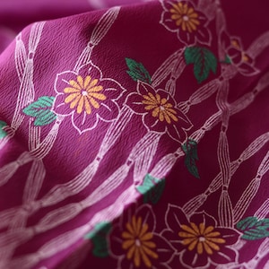 Large Furoshiki 72cm x 68cm gift wrapping cloth or table cloth-Purple with flowers and stems illustration