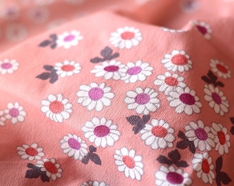 Large Furoshiki  fabric 71cm x 71cm gift wrapping cloth or furoshiki cloth-Little white chrysanthemum in dusty pink nylon