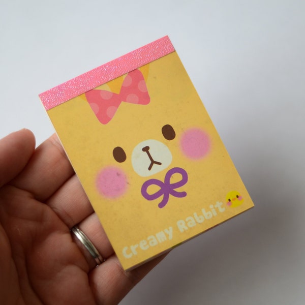 Preloved Japanese mini memo pad-Q Lia Cute Creamy Rabbit